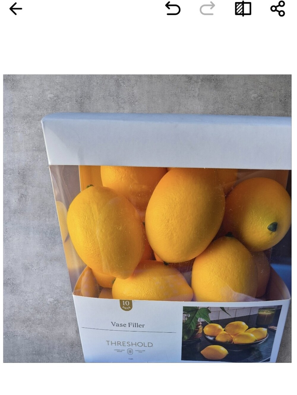 Threshold Bright Yellow Artificial Plastic Lemons (Vase Filler) - Set of 10